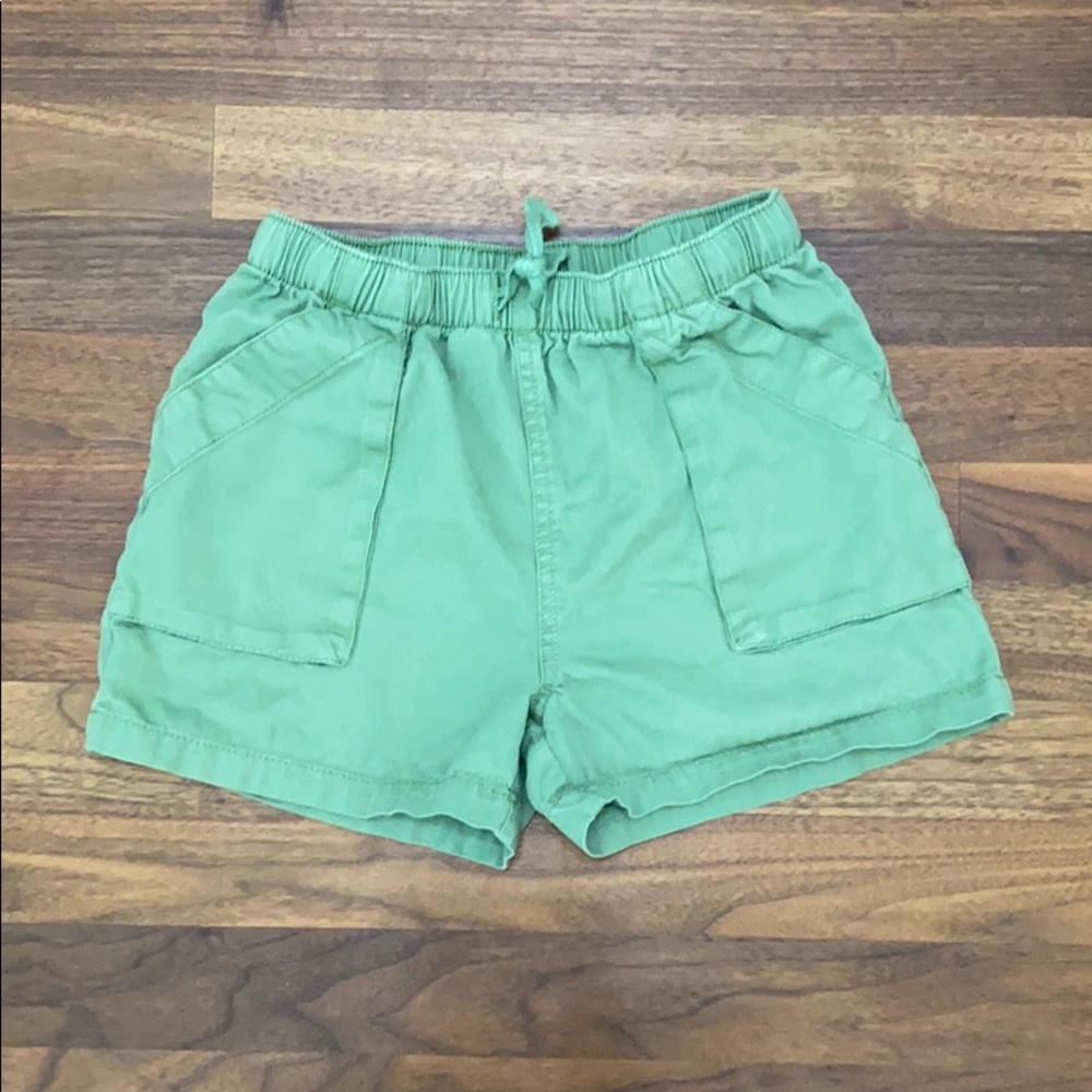 Girls Green Elastic Waist Shorts